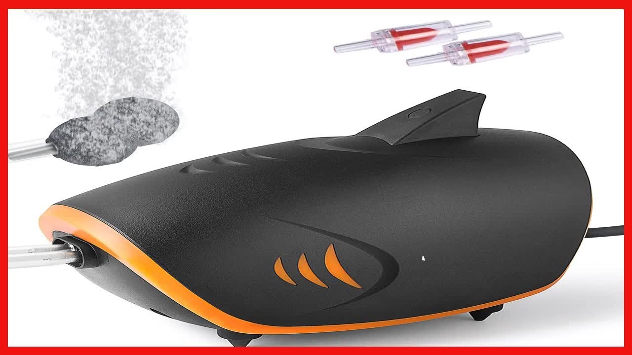 HITOP 110GPH Powerful Aquarium Air Pump 2 outlets Aquarium Aerator, Adjustable Fish Tank Air Pump