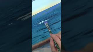 “Simple Ocean Sunset Seascape” full tutorial on my channel! 🌊🌅👩‍🎨 #shorts #art #shortsfeed