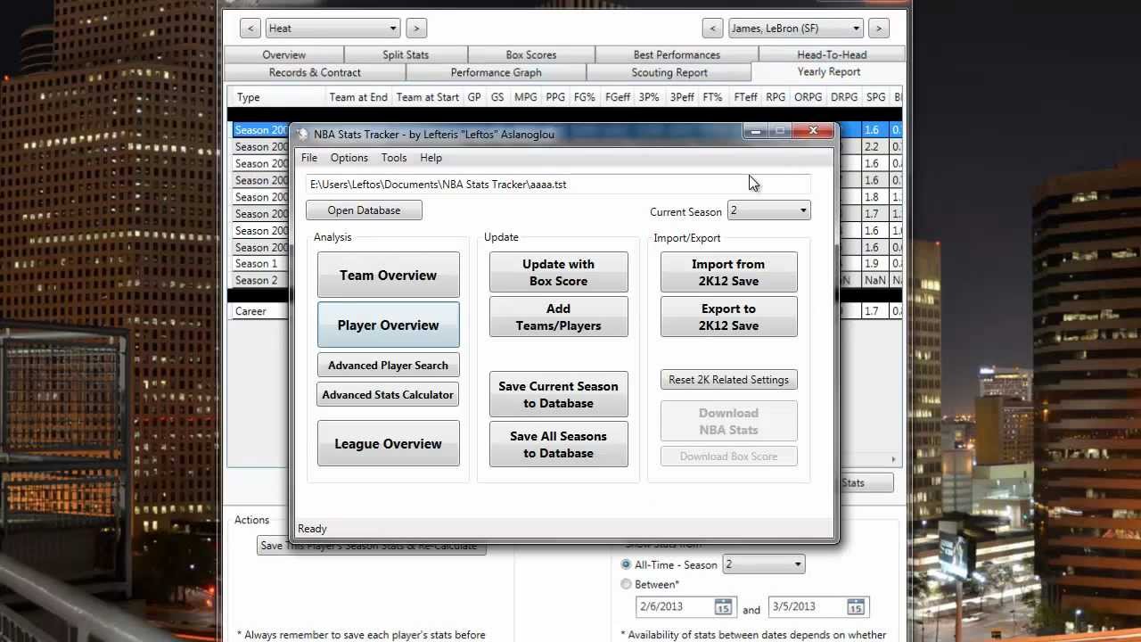 NBA Stats Tracker v1.12 Feature Tour Part 2
