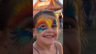 Her Face Paint Transformation Is UNBELIEVABLE! 😍🦜✨ #Shorts #FacePainting #AmazingTransformation
