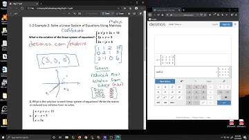 Solve a Linear System of Equations Using Matrices (using Desmos Matrix)