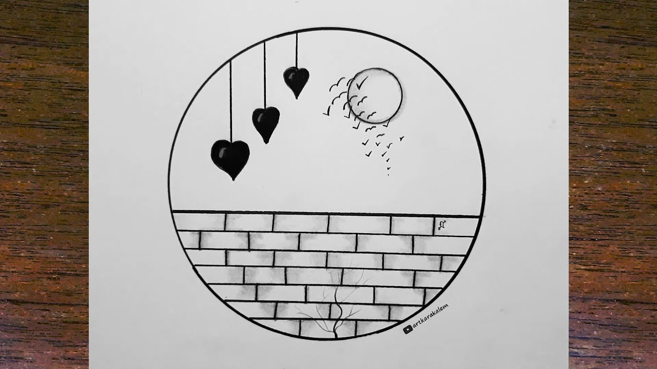 How to draw easy Landscape drawing / Drawing sketch / Step by step drawing