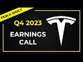 Live: Tesla Q4 Earnings Call 2023 (TSLA)