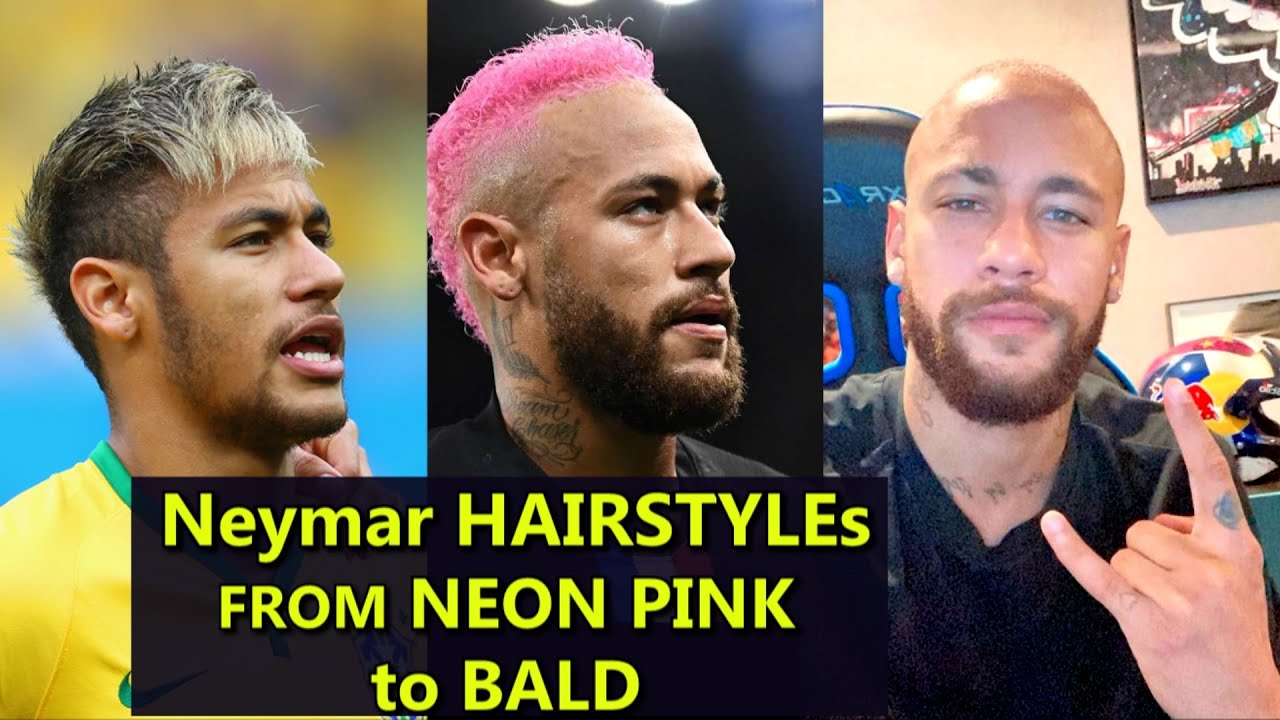 Neymar Hairstyles From Amazing Neon Pink To Bald Youtube