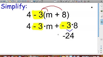 Simplifying when Distributing a Negative First (Pre Algebra Ch. 4)