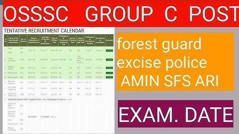Osssc group c post exam date relese//forest guard excise conestabel ari amin SFS