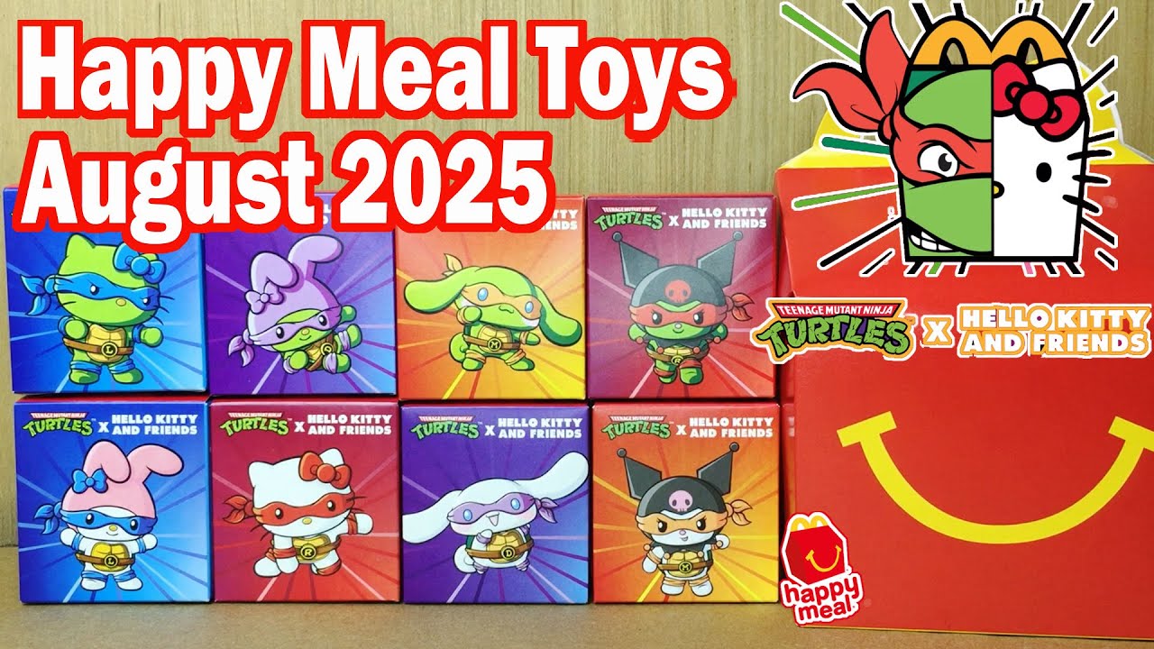 McDo August 2025 Happy Meal TMNT X Hello Kitty & Friends Unboxing