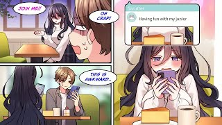 [Manga Dub] I accidentally ran into my feared female boss at a café and ended up sitting with her screenshot 5