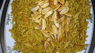 طريقه عمل الكبسه -أرز الكبسه البسمتى الاصفر بدون لحم او دجاج -اجمل ارز كبسه
