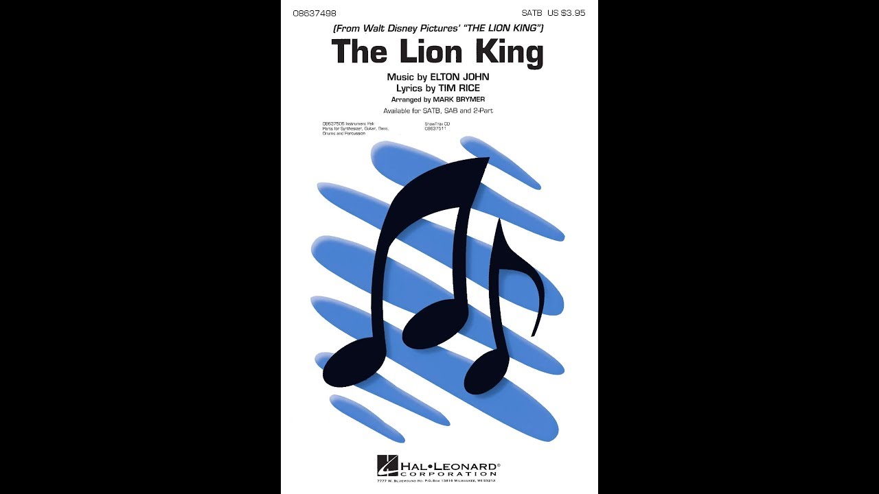 The Lion King Medley 1994 SATB Choir   Arranged by Mark Brymer