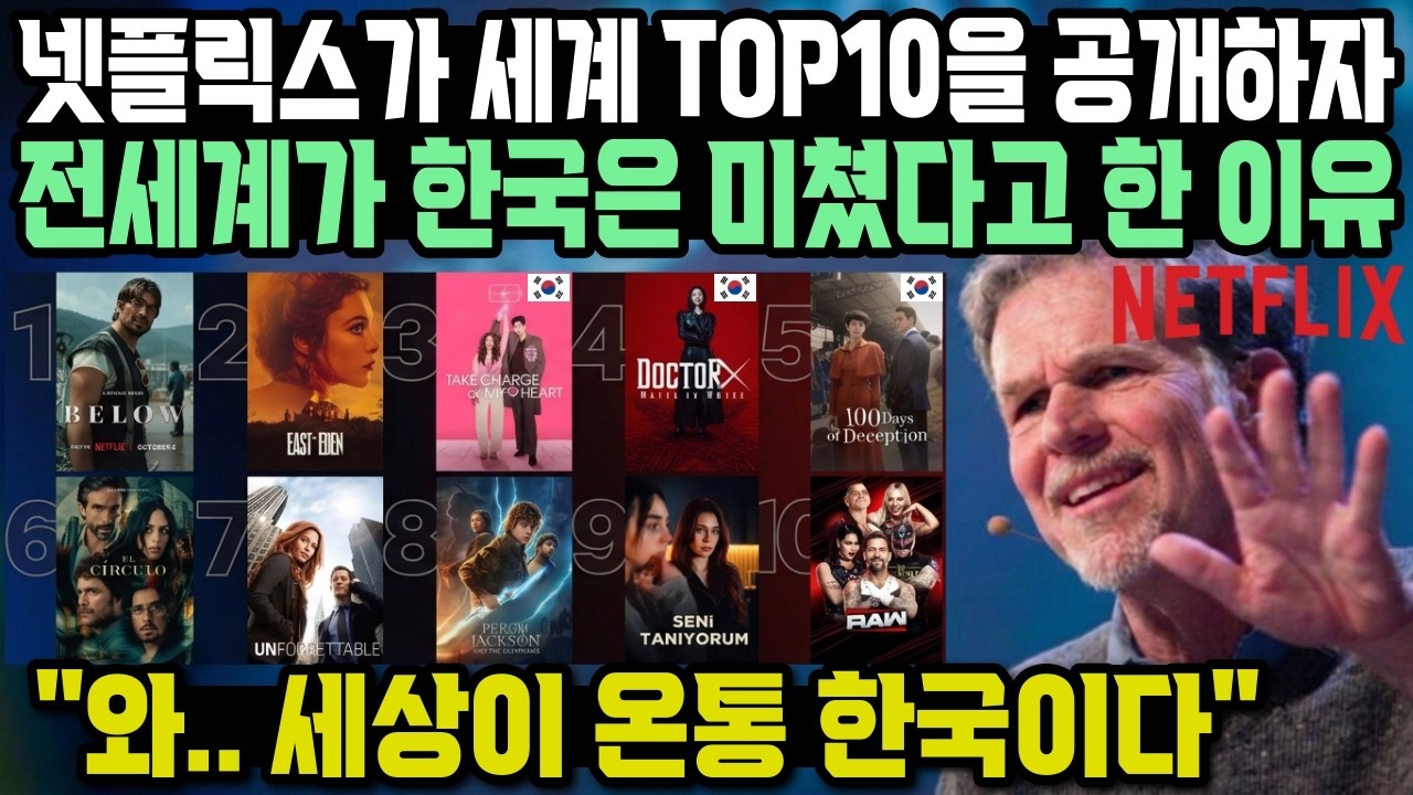 넷플릭스 전세계 탑10이 공개되자 전세계가 한국은 미쳤다고 한 이유 "세상이 온통 한국이다"
