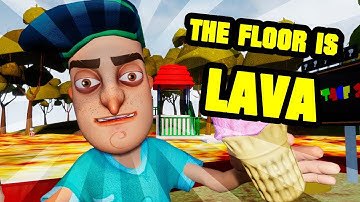 THE FLOOR IS LAVA CHALLENGE  2 - Hello Neighbor Mod