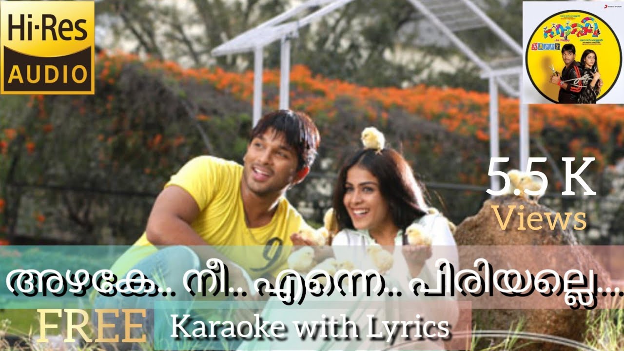 Azhake Neeyenne songKaraoke with lyrics in MalayalamHappy Be Happy Movie Karaoke with Lyrics