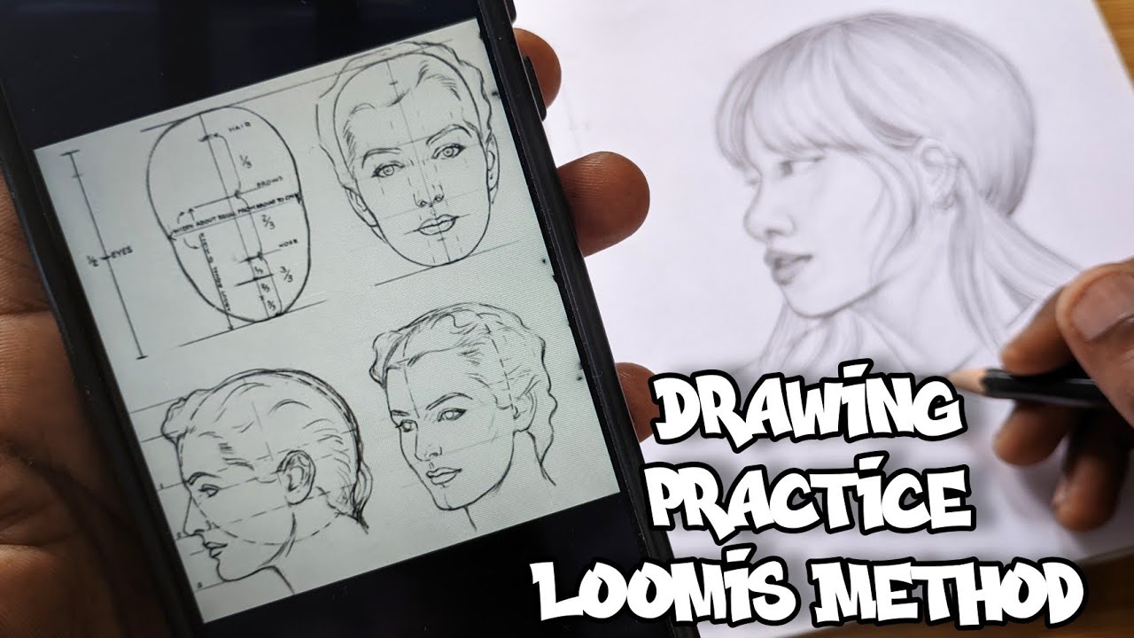 Drawing Practice - How To Draw Outline Of A Side View Face Using Loomis ...