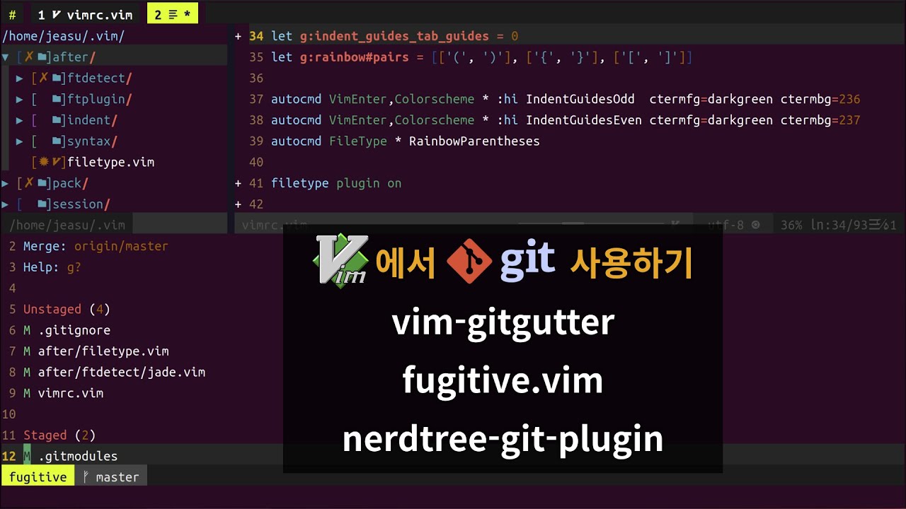 VIM 편집기에서 Git 사용하기 - YouTube