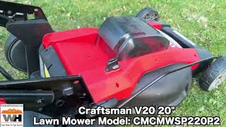 Thoughts After Two Mowings With The Craftsman V20 20' Lawn Mower Model: CMCMWSP220P2