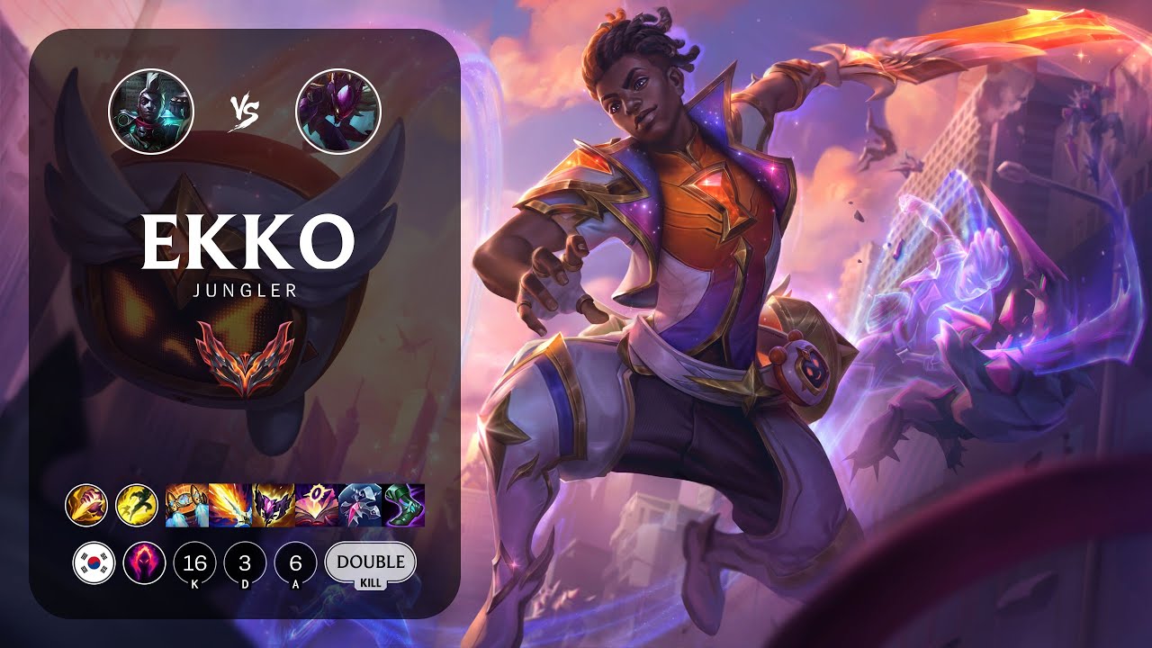 Ekko Jungle vs Kha'Zix KR Grandmaster Patch 13.1 YouTube