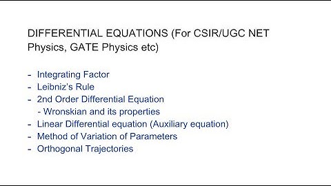 Differential Equations | Mathematical Physics notes for NET-JRF, GATE