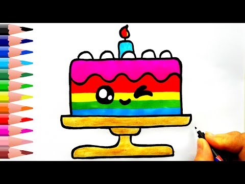 Pasta Nasıl Çizilir? - How To Draw a Cute Birthday Cake