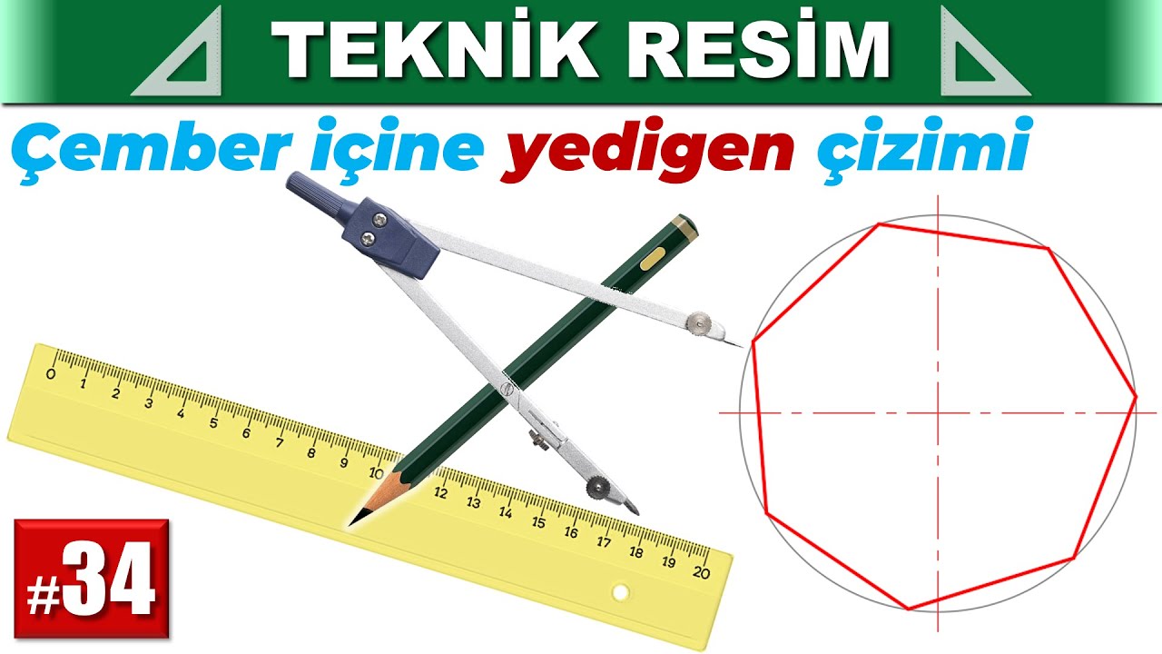 34-Çember içine yedigen çizimi