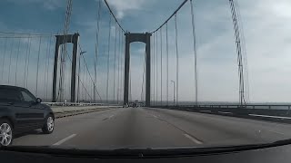 Crossing The Delaware Memorial Bridge On I 295 Northbound - Dash Cam Video