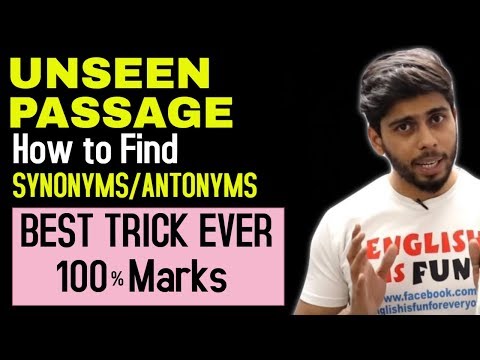 Comment trouver des synonymes / antonymes (Passage Unseen) (Explication Hindi)