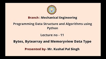 Programming Data Structure and Algorithms Using Python || AKTU Digital Education