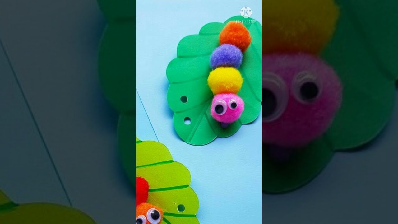 Make Caterpillar And Leaf With Cotton Balls And Chart Flower 