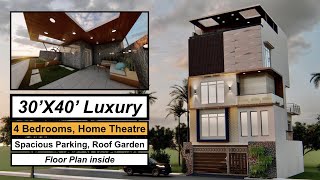 30X40 Luxury Modern House Design | 1200 Sqft House Plan | 9X12 Meters House Design