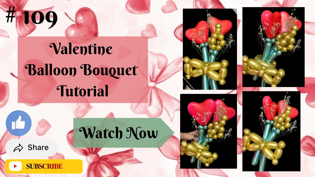 Balloon Valentine Simple Bouquet Tutorial | Perfect For Beginner | Subscribe for More Tutorials |