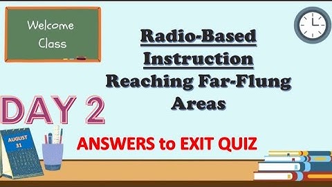 VINSET 2.0 DAY 2 | Answer Key | Radio-Based Instruction