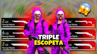 RETO DE LA TRIPLE ESCOPETA 😰 EN FREE FIRE