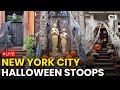 New York City stoops for Halloween 2025 LIVE: NY decorate Halloween stoops with LEGO flowers