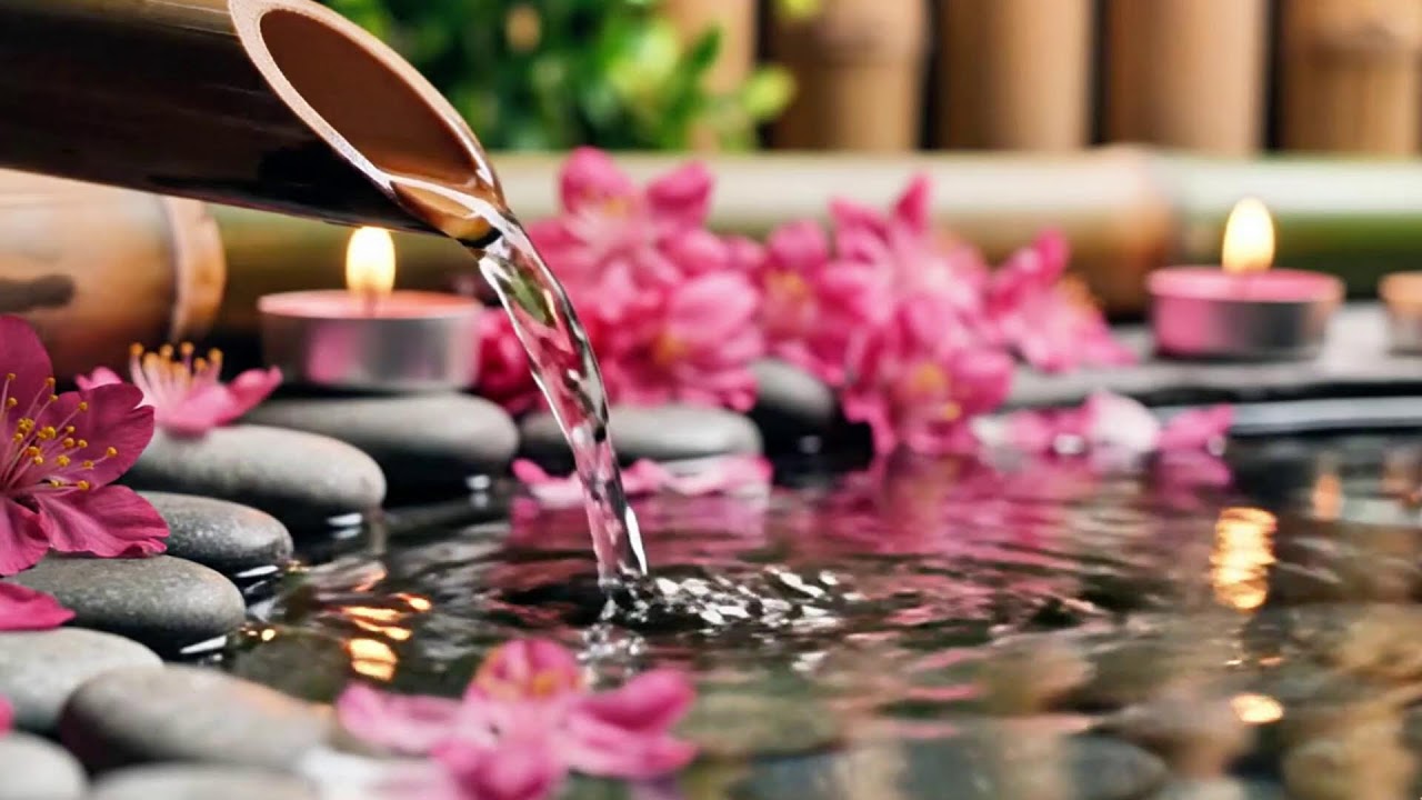 Relaxing Sleep Music 🌿Bamboo Water Fountain & Nature Sounds, Soothing Spa Piano Music, Stress Relief