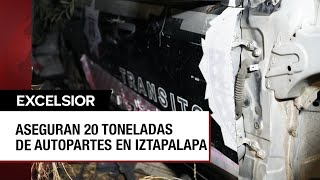 20 toneladas de autopartes robadas son aseguradas en inmuebles de Iztapalapa