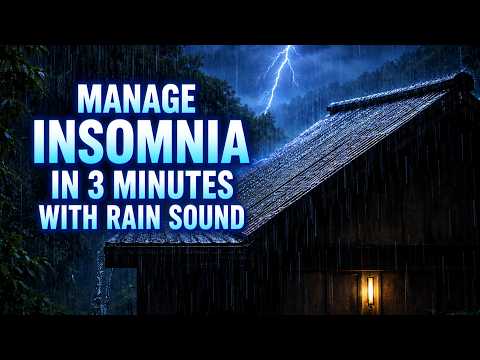 Manage Insomnia in 3 Minutes with Forceful Rain & Booming Thunder Sounds in a Farmhouse at Night