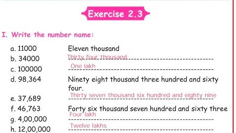 5th std Maths - Term 1 - unit 2 - Numbers - Exercise 2.3