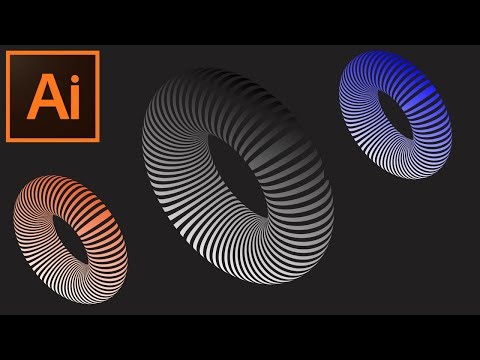 Adobe Illustrator CC - Tutorial - How to Make Striped 3d Shapes