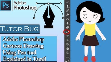 Adobe Photoshop  Drawing a cartoon using pen tool explained in tamil