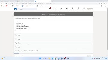 LinkedIn FRONT END DEVELPOMENT skill assessment 2022 with answer to earn badge