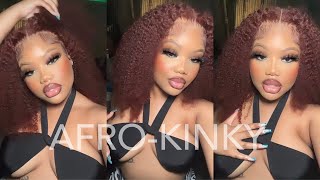 Natural Auburn Curly Vibes: Installing and Styling an Auburn Afro Kinky Curly Wig FT. KLAIYI HAIR