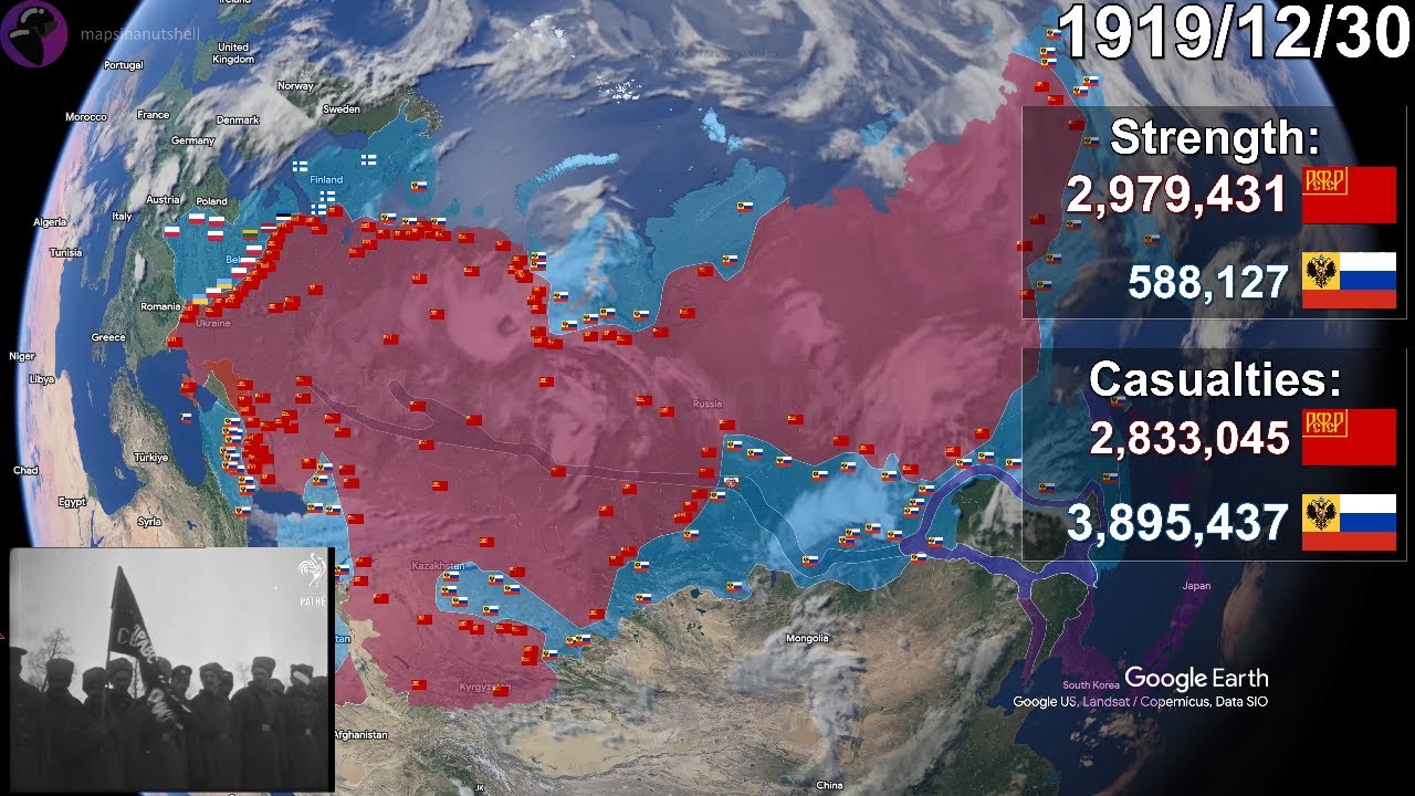 Russian Civil War with units using Google Earth