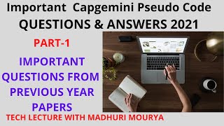 (Part-1) Important Capgemini Pseudo Code Questions & Answers 2021 | How to solve Pseudo Code
