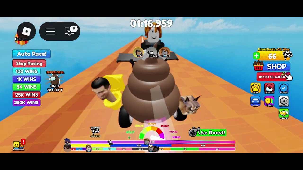 Poo Racing Today I'm playing poo race but i have to get 20k speed - YouTube