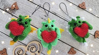 🐉Из Остатков Пряжи 👍Дрокончик Брелок Крючком 🐲Crochet Dragon🐉Gehäkelter Drache