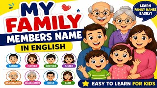 Learn Family Members Names in English for Kids