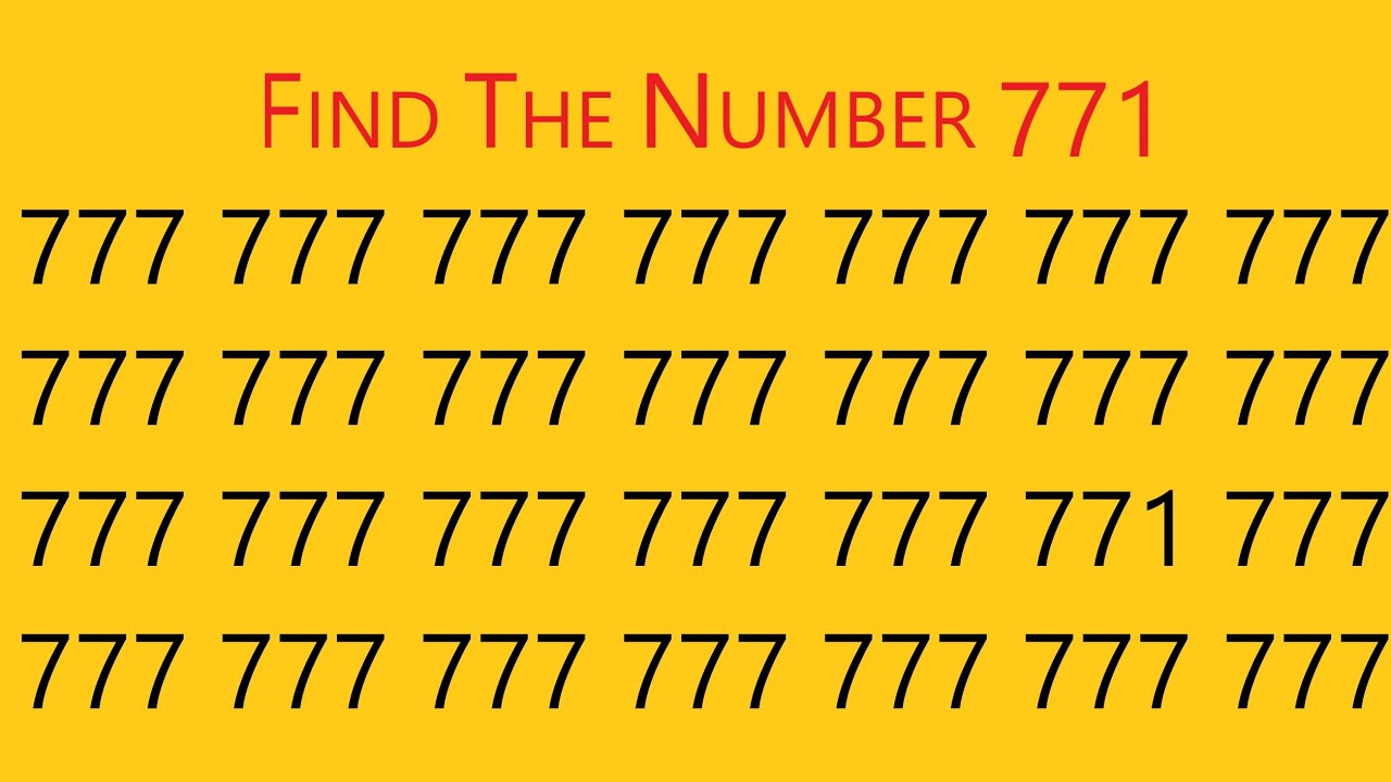 Only 1% Can Find the 771 Among All These 12s! - YouTube