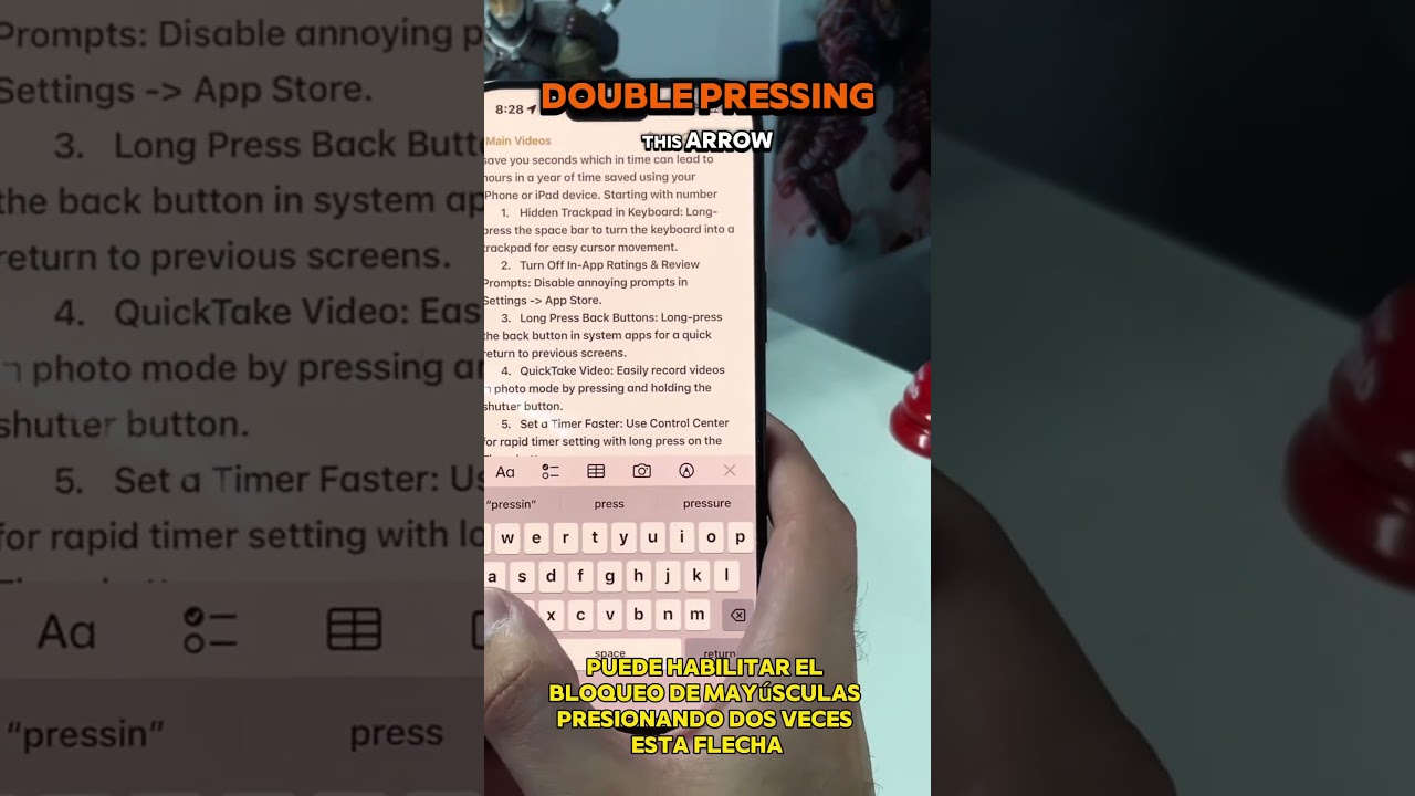 Enable caps lock in iOS 17