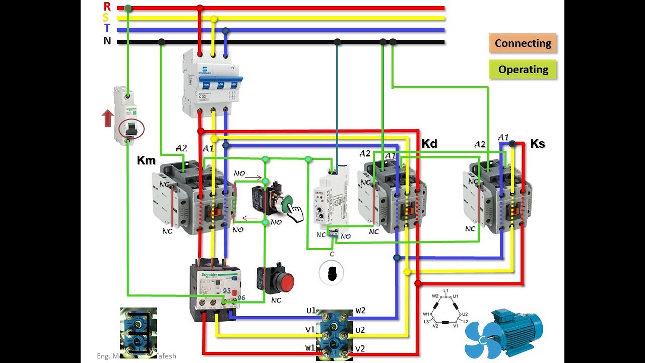 Control Circuit for Running 3-Phase Motors by a Star Delta Method - YouTube