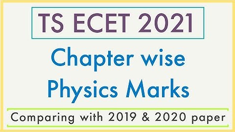 TS ECET 2021 - Physics chapter wise weightage